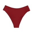 thumbnail image 3 of JIAYUE Womens Bikini Briefs Solid Color Summer Swimwear Comfortable Leisure Bathing Suit Elastic Waistband Beach Pool Swim Bottoms, 3 of 3