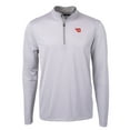thumbnail image 2 of Men's Cutter & Buck  Gray/White Dayton Flyers Big & Tall Virtue Eco Pique Micro Stripe Recycled Quarter-Zip Pullover Top, 2 of 3