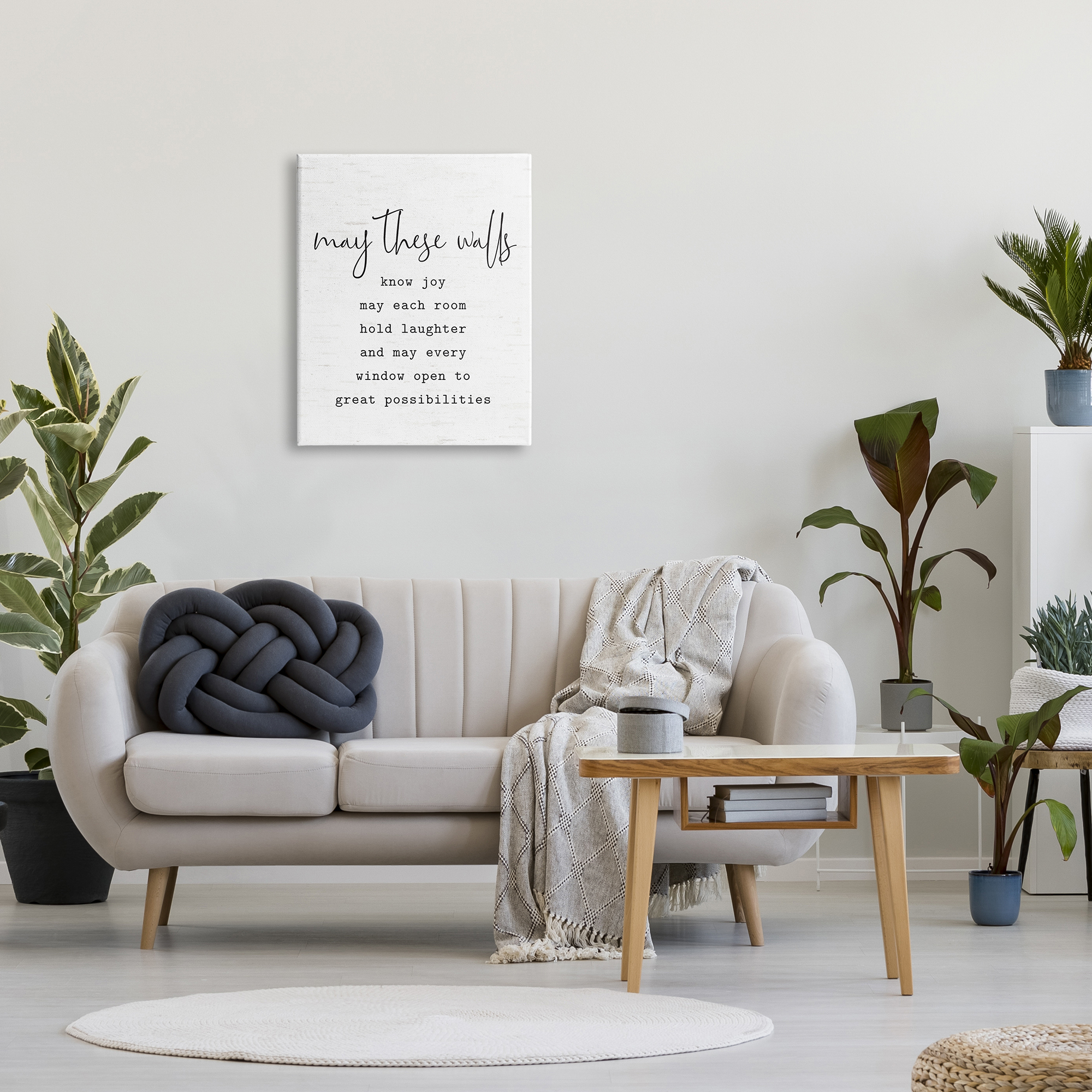 Stupell Industries Loving Home Quote Heartfelt Family Birch Pattern Graphic Art Gallery Wrapped Canvas Print Wall Art, Design by Lettered and Lined