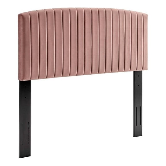 Pemberly Row Modern Performance Velvet Full/Queen Headboard in Dusty Rose
