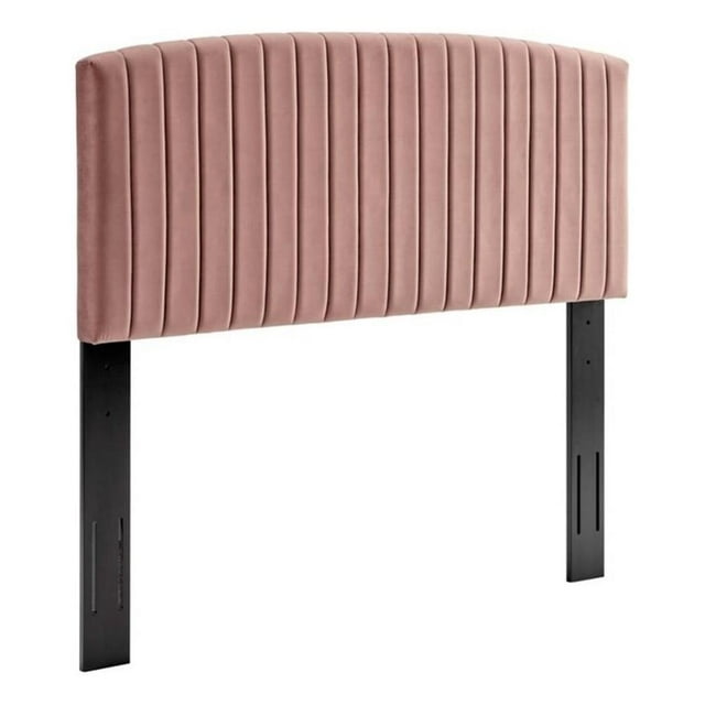 Pemberly Row Modern Performance Velvet Full/Queen Headboard in Dusty Rose