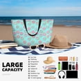 thumbnail image 6 of KLL Colorful Sweet Donuts Print Large Beach Tote Bag Women Waterproof Sandproof Zipper Beach Tote Bag for Pool Gym Grocery Travel with Wet Pocket, 6 of 7