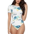 thumbnail image 1 of Honeii Imprimé Tortue de Mer Justaucorps à Manches Courtes Col Rond Mode T-shirt Hauts-Petit, 1 of 7