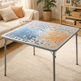 thumbnail image 3 of FurnitureR 34" Square Folding Card Table, Soft PVC Top for Puzzles, Dining & Parties, No Assembly, Grey, 3 of 10