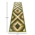 thumbnail image 4 of Emma + Oliver 2x7 Distressed Southwestern Diamond Motif Plush Pile Olefin Accent Rug in Green, Beige, Brown and Black - Jute Backing, 4 of 6