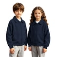 thumbnail image 4 of SERTGUTR Boys Waffle Knit Jacket Turn Down Collar Full Zipper Long Sleeve Pocket Design Solid Color Casual Top Everyday School Fall Winter Coat, 4 of 9