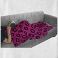 thumbnail image 6 of Hot Pink Soft Flannel Fleece Throw Blanket, Pink Hearts Inside Big Black Spots Pattern in Symmetric Order Girlish Love, Cozy Plush for Indoor and Outdoor Use, 70" x 90", Magenta Black, by Ambesonne, 6 of 6