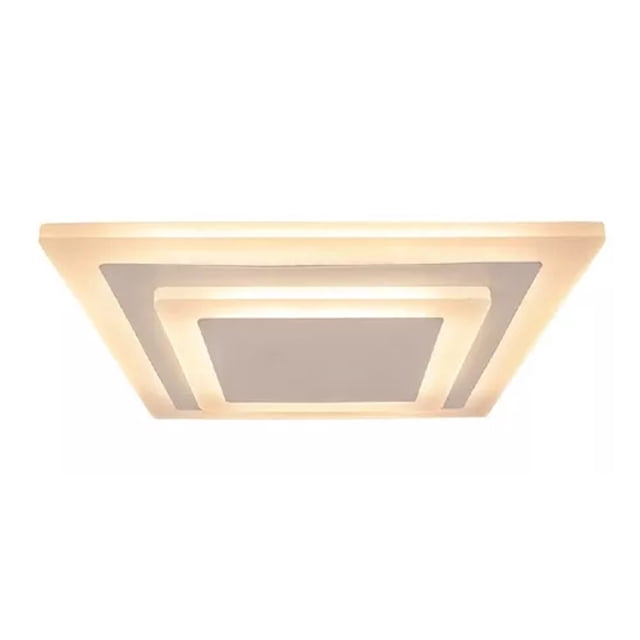 Luminario Plafón Cuadros Relieve Lamina Acero Plata Maxxi