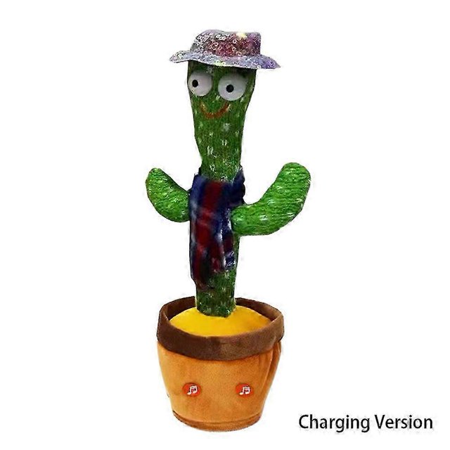 Dancing-Cactus Talking-Cactus Soft Plush Toy Fun Educational Toy Gift Built in 120 Pcs Songs for Kids 26s