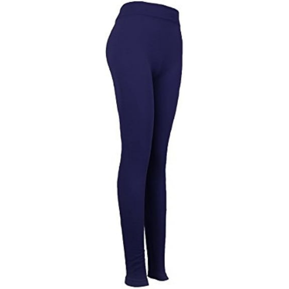 Womens Fleece Lined Winter Leggings Many Colors, Plus Size Available (S/M, Navy)