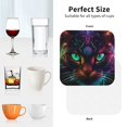 thumbnail image 6 of Yiaed Futuristic Cat Warrior Print Leather Coasters for Drinks - Cup Coasters Coffee Table Kitchen Table Bar, Home & Office Gifts Handmade Drink Coasters-Square, 6 of 6