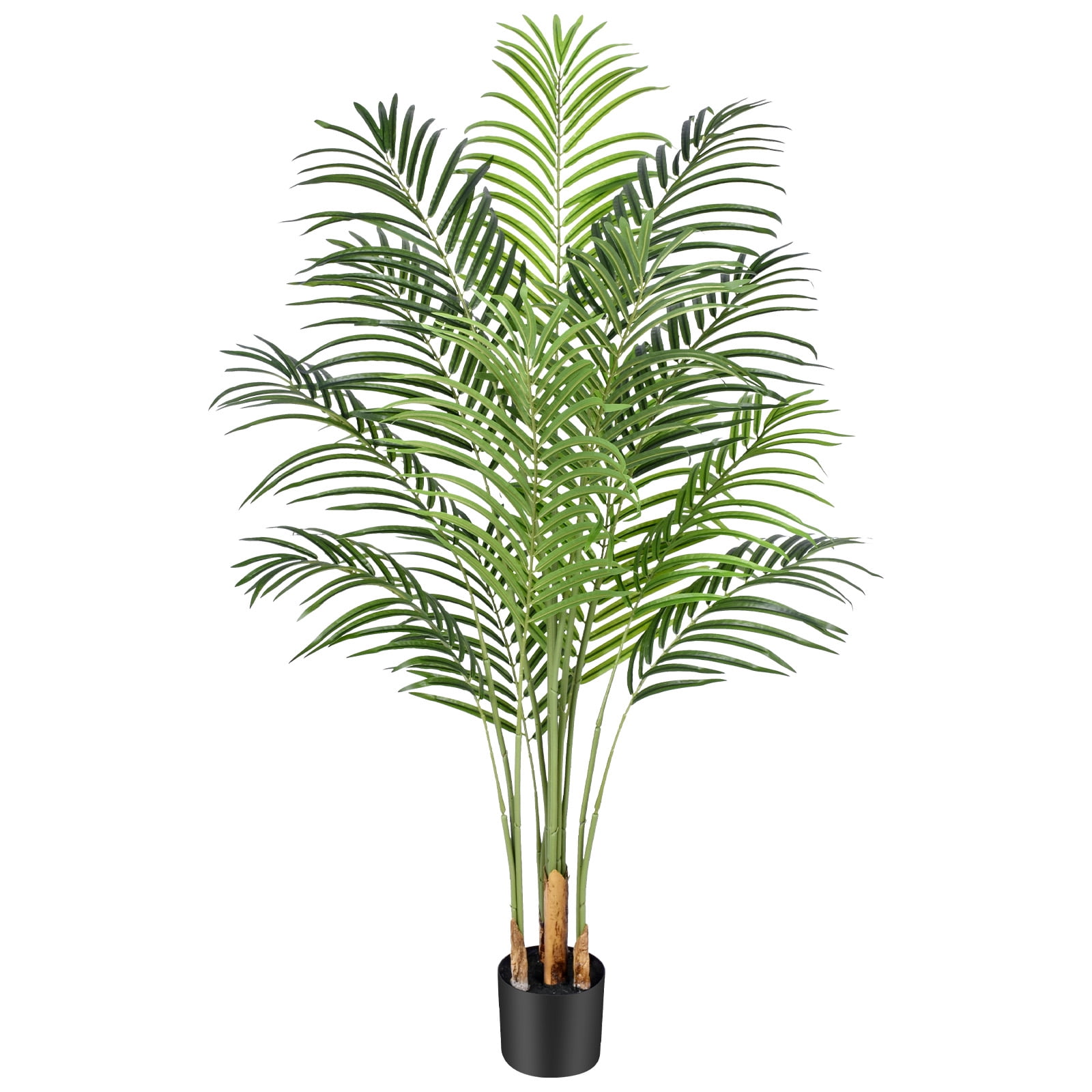 Keeplush 5ft Artificial Palm Tree Indoor Plant Tall Fake Tropical Paradise Palm Tree in Pot with Real Bark Design Faux Areca Palm Tree for Home Office Living Room Bedroom Farmhouse Modern Decor