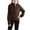 Brown, variant on KAUOD Girls Cropped Hoodies Half Zipper Pullover Sweatshirts Kids Plain Cotton Soft Long Sleeve Jackets Coats with Pockets