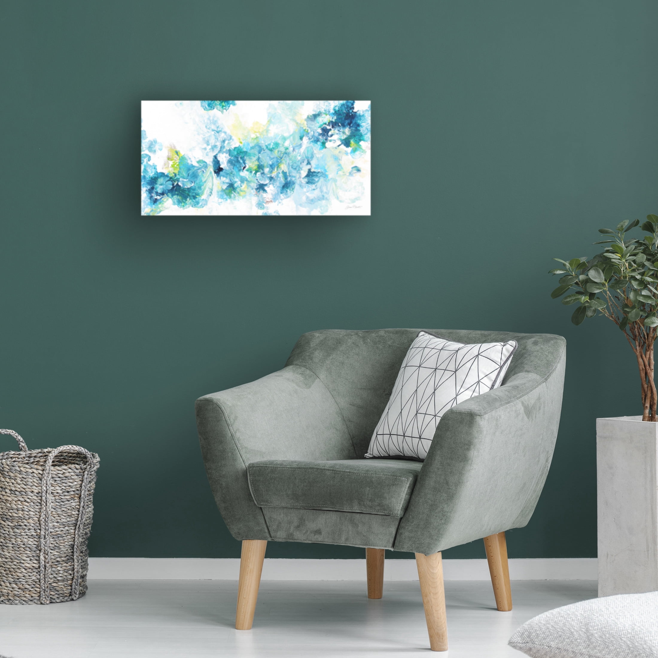 Canvas Wall Art - Jean Plout 'Abstract Pouring V' Wall Art for Living Room, Bedroom, or Office Décor by Trademark Fine Art - 32 x 16 Inches