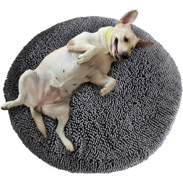 Muddy MatÂ®Cloud K-9 Bed for Dogs & Cats, Soft & Relaxing Round Dog Bed, Chenille Material, Removable Cover, Washable & Dryer SafeâGrey Medium(35"x35")