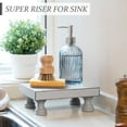 thumbnail image 3 of EOSAHR Decorative Wood Riser for Display :Modern Farmhouse Pedestal Stand for Home & Kitchen Decor and Stylish Soap Stand for Sink - Rustic Bathroom Counter Tray and Countertop Organizer (Light Gray), 3 of 7