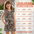 thumbnail image 6 of ZIATUBLE4S Leaf Camouflage Print Girls Summer Casual Playsuit Flutter Sleeves Short Jumpsuit Button Round Neck Kids Romper Elastic Waist Relaxed Fit Comfort Outfit with Pockets for 5-6 Y, 6 of 6