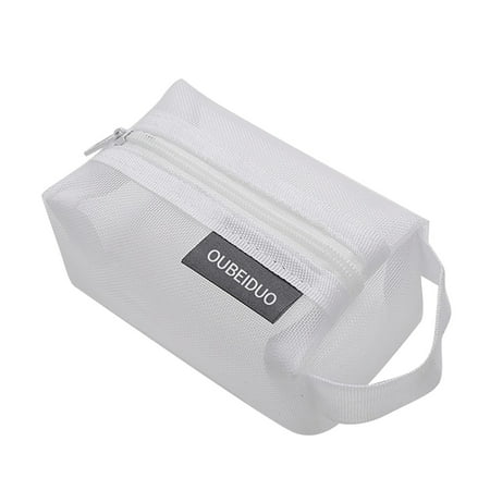

Simple Nylon Three Square Mesh Purse Large Capacity Key Case Card Case Bag Transparent Storage Bag