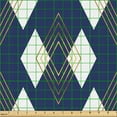 thumbnail image 2 of Ambesonne Geometric Fabric by the Yard Upholstery, Rhombus Shapes Modern Art, 2 Yards, Dark Blue Earth Yellow, 2 of 5