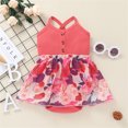 thumbnail image 2 of EnJoCho Toddler Beach Romper Baby Girls Sleeveless Floral Printed Suspenders Romper Bodysuit Clothes Toddler Kids Trendy Princess Bodysuit Outfits, 2 of 7