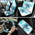thumbnail image 2 of Jeiento 13 PCS Car Seat Cover Full Set, with Steering Wheel Cover Seat Belt Strap Cover Armrest Cushion Cup Coaster Keychain Lipstick Holder Watercolor Sea Turtle Auto Decor Fit for SUV Van Sedan, 2 of 8