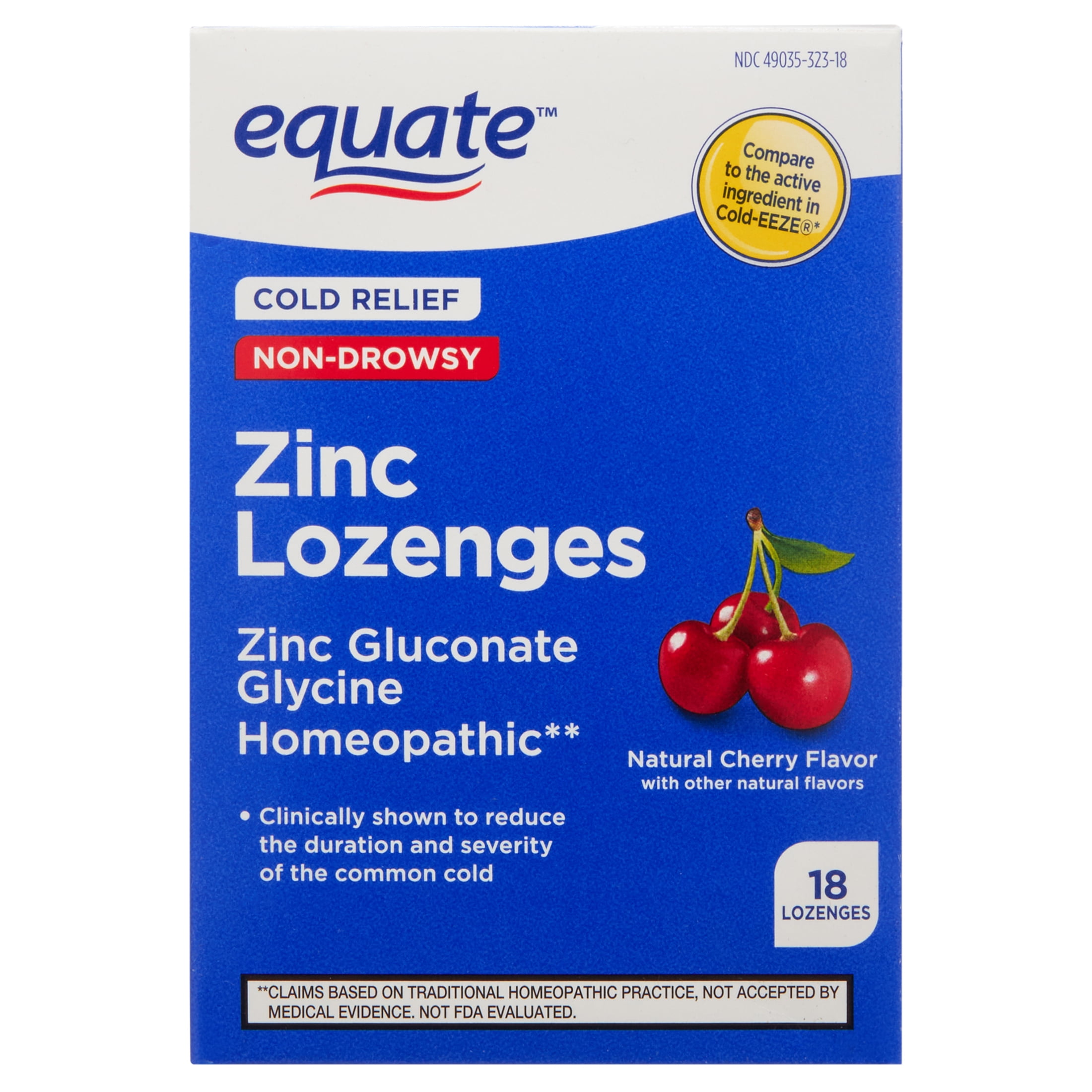 Equate Non-Drowsy Cherry Zinc Lozenge, 18 Count