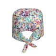 thumbnail image 2 of Kdxio Colorful Watercolor Dots Pattern Turban Hat for Women Men Comfortable Adjustable Cleaning Working Cap with Sweatband, 2 of 8