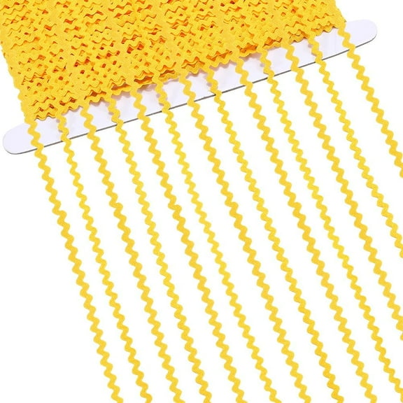 44 Yards RIC Rac 1/8 inch Rick Rack Trim Rickrack Lace Wave Ribbon Goldenrod Zig Zag Wave Bending Fringe Lace Trim S Shaped Woven Fabric for Sewing DIY Crafts Wedding