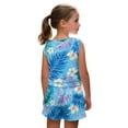thumbnail image 2 of chaqlin Hawaii Blue Flowers Girls Shorts Set Sleeveless Top and Elastic Waist Shorts with Pockets Soft Graphic Summer Outfits for Sports Casual Wear 5-14 Years Old, 2 of 7