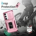 thumbnail image 4 of Allytech Rugged Case for Samsung Galaxy S23 Plus, [Slide Camera Cover] [360° Rotating Kickstand] [Military Protection] [Magnetic Car Mount] Non-Slip Anti-Scratch Shockproof Heavy Duty Case - Pink, 4 of 8