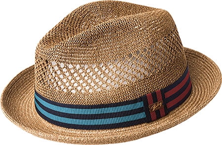 Bailey of Hollywood Mens Berle Fedora Trilby Hat with Striped Band Fedora