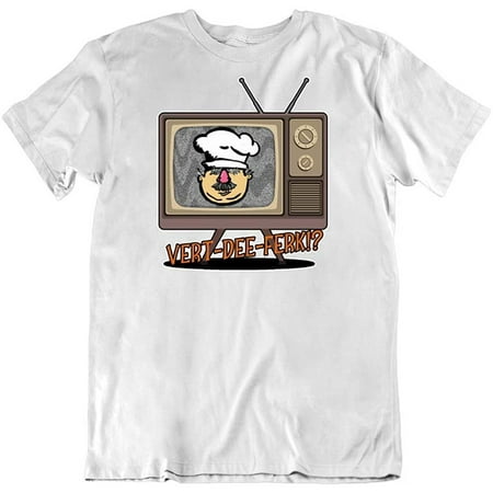 Image of Vert Dee Ferk Funny Classic TV Humor Chef Quote Design Cotton T-Shirt White