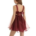 thumbnail image 4 of xiaxaixu Robe d'Été pour Femmes Couleur Unie Dos Sans Manches Bowknot Mini Robe A-Line pour la Plage, 4 of 5
