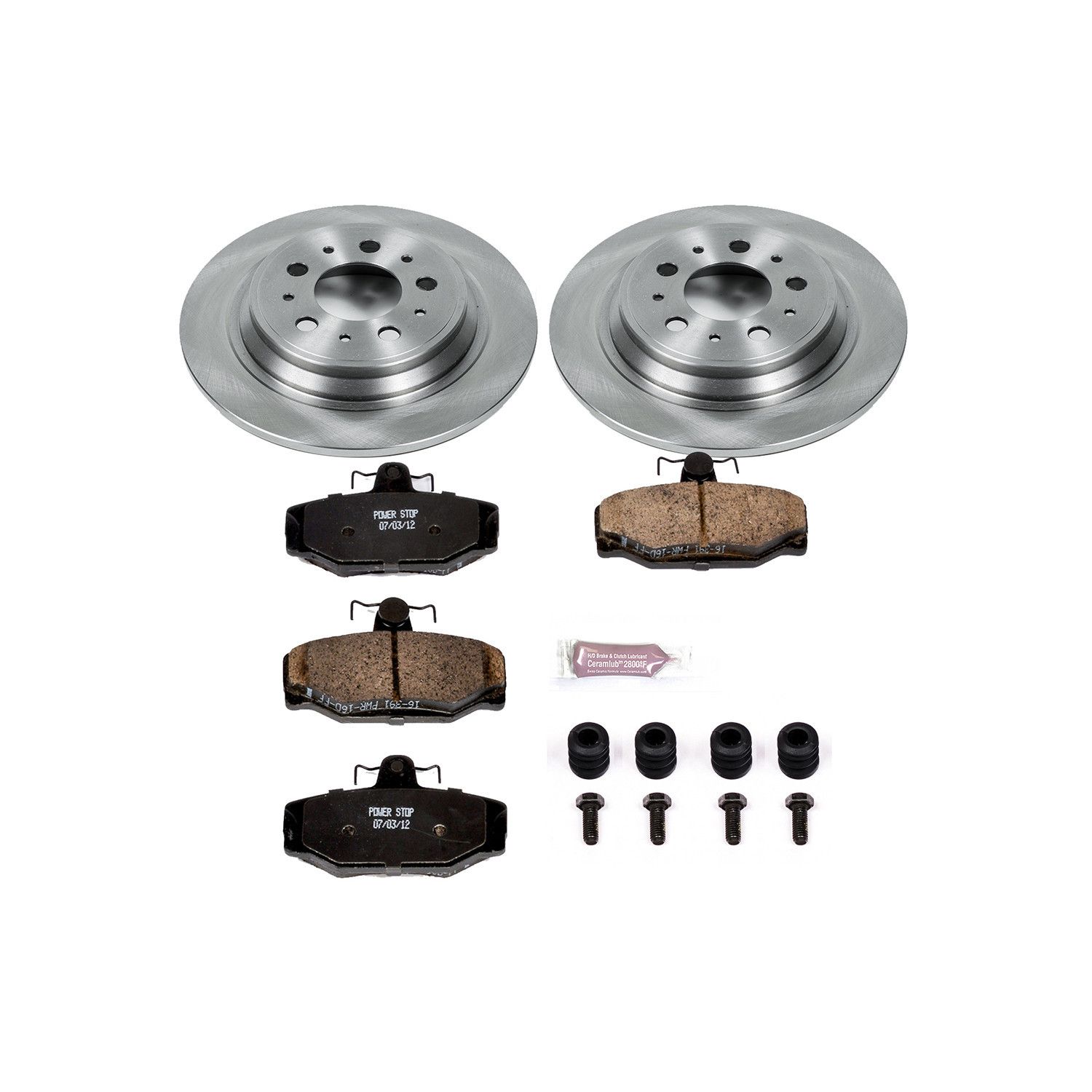 Power Stop Rear Stock Replacement Brake Pad and Rotor Kit KOE3139