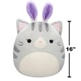 thumbnail image 2 of Squishmallows 16” Tally the Grey Tabby Cat with Bunny Ears - Ultra Soft Easter Plush, 2 of 7