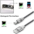 thumbnail image 2 of Fasgear Printer Cable USB 2.0 -A Male to B Male Scanner Cord Nylon Braided High Speed for Canon, HP, Brother, Lexmark, Epson, Dell, Samsung etc (6ft, Gray), 2 of 6