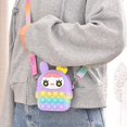 thumbnail image 3 of Juguetes educativos para niños, prensa de silicona para jugar, juguetes de descompresión, bolsa de mensajero para niños - (lindo color morado conejo), 3 of 5