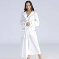 thumbnail image 4 of fheaev Robes For Women Classic Unisex Premium Cotton Warm Night Gown Bathrobe Luxury Soft Thick And Fleece Plush Long Terry Cloth Household Sashes Pokets Clothes Bathrobe Long Pajamas, 4 of 5