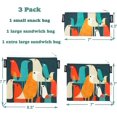 thumbnail image 5 of ARTOVIDA Artists Collective Reusable Lunch Baggies | Snack and Sandwich Bags with Zipper - Improved Dual Layer Design by Budi Kwan (Indonesia) "Flock of Birds", 5 of 7