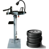 Professional Portable Tire Changer with LED Light | 360° Swivel Platform & Pedal-Operated | Fits Truck & Car Tires up to 9" Width