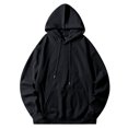 thumbnail image 3 of GHSOHS Oversized Couple Hoodies for Men Casual Long Sleeve Drawstring Hooded Sweatshirt Plus Size Unisex Jackets with Pockets (XL,Black), 3 of 5