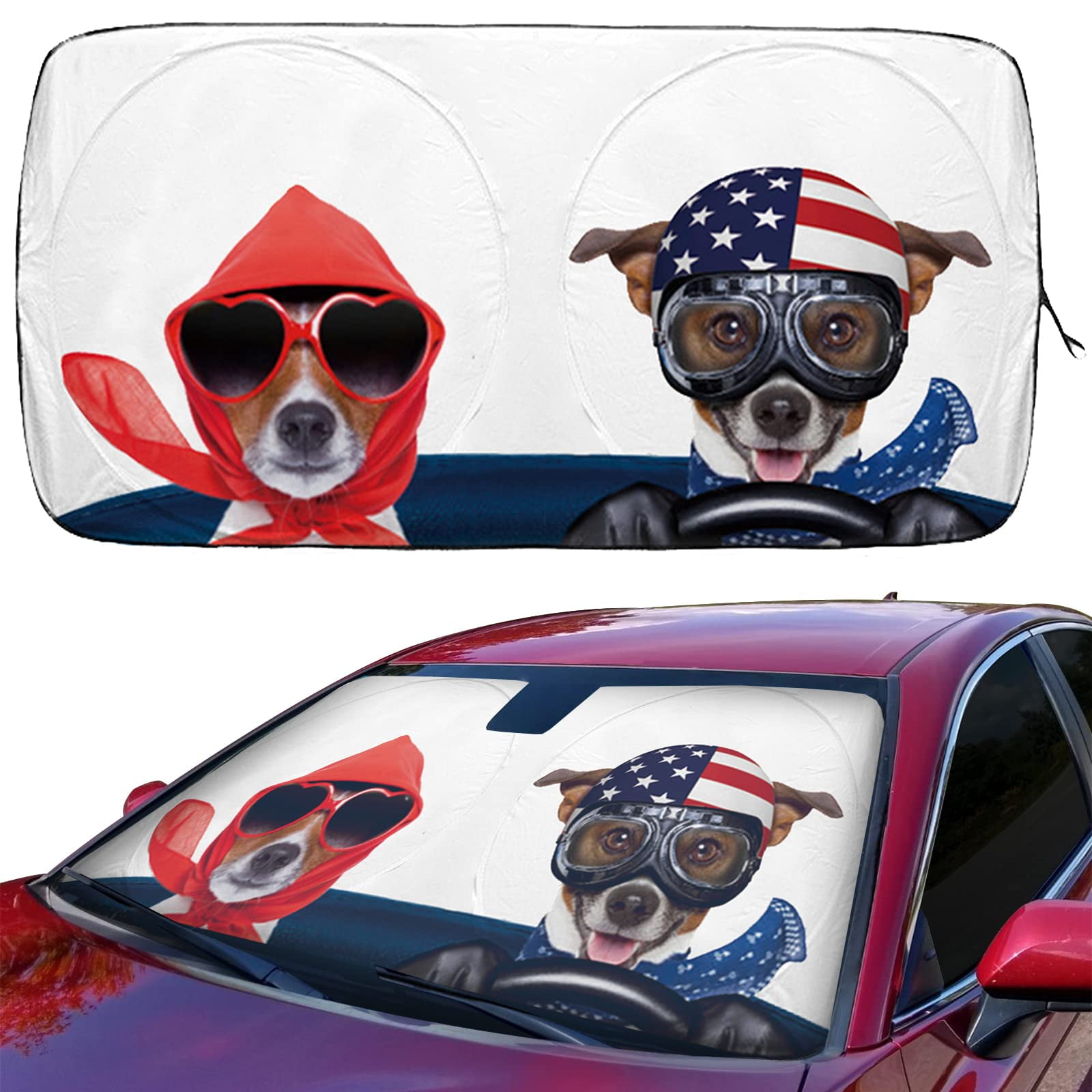 Car Sun Shade for Windshield Cute, Car Front Window Sunshades Foldable