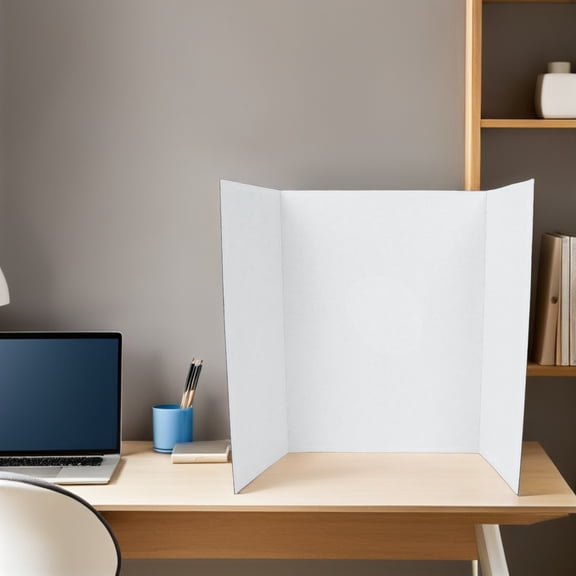 COOPHYA 4-Pack White Corrugated Tri-Fold Poster Boards for School Projects, Presentations, and Displays