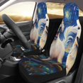 thumbnail image 2 of Zufioo Vintage Starry Sky Puppy Full Set Car Seat Covers with Soft Padding 2PCS Universal Auto Front Seats Protector Fits Cars, SUVs, Sedans, and Trucks, 2 of 7