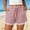 Red women elastic waist shorts a1, variant on Cagogo Women Elastic Waist Tie Dye Shorts Striped Casual Summer Vacation Beach Lounge Plus Size Relaxed Drawstring Trousers Travel Beachwear, Black M