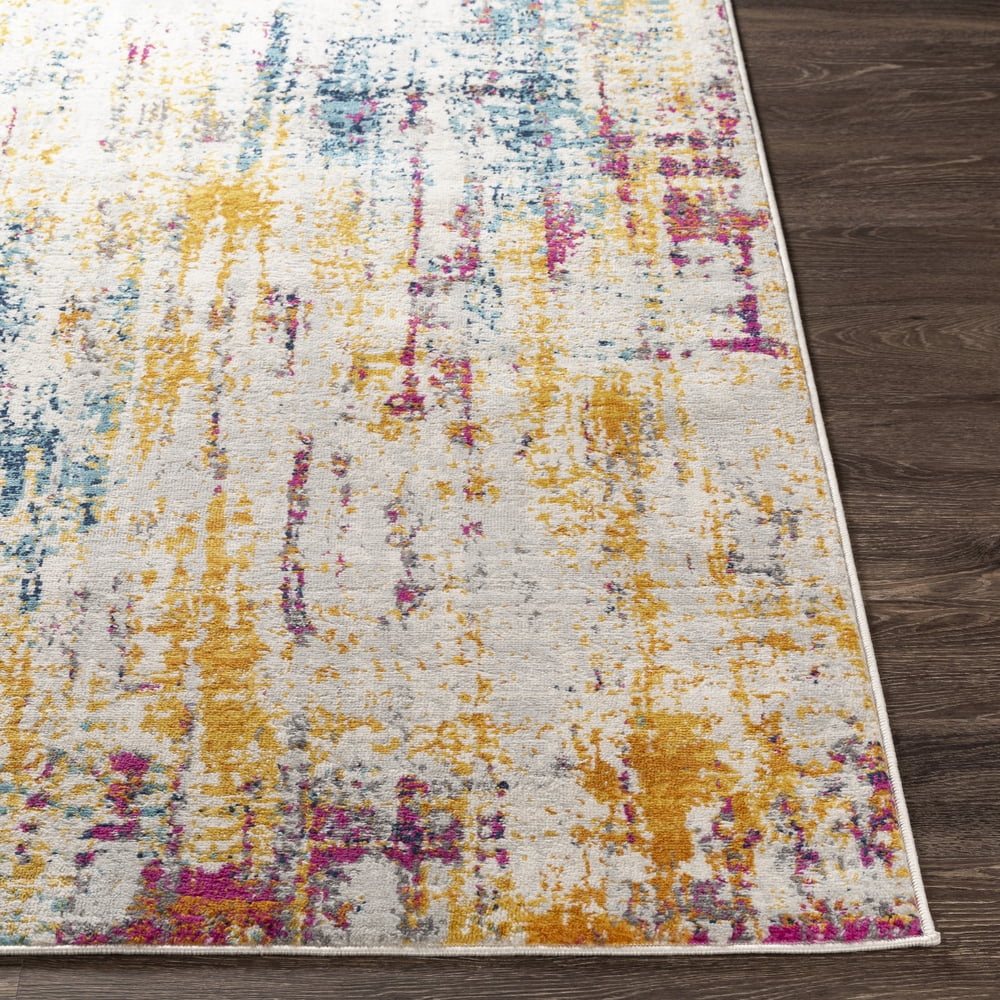Livabliss Area Rugs for Living Room, 7x9 Floransa Modern Gray Rug, Bedroom Dining Room Home Decor Stain Resistant Carpet (6'7" x 9')
