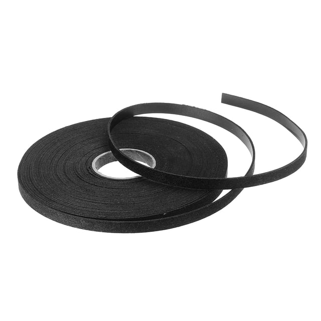 Cordón de cuero PU Gamuza 10.94 Yardas 8mm Negro Unique Bargains 1 Rollo