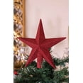 thumbnail image 2 of Estrella para árbol con purpurina roja, complemento navideño festivo para cualquier decoración navideña, plástico brillante resistente a roturas, sin iluminación, 2 of 3
