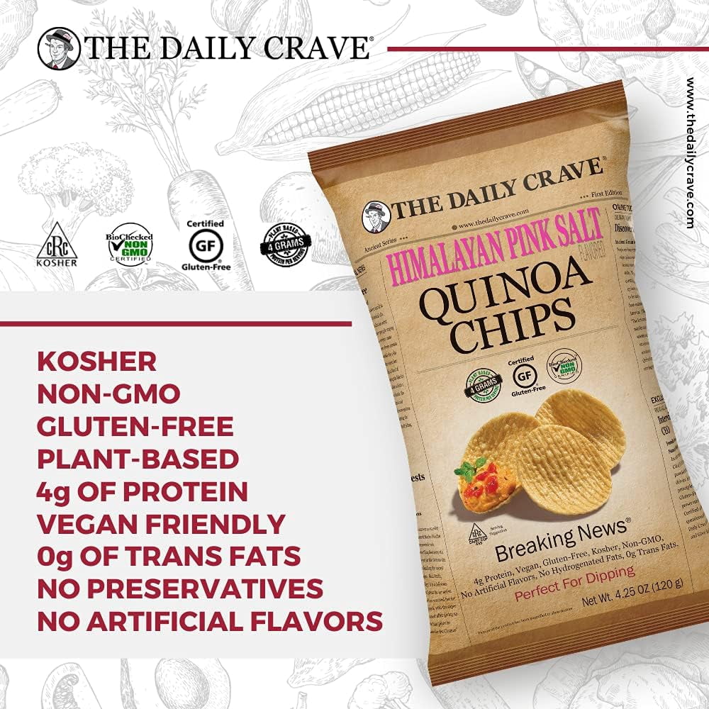 The Daily Crave Quinoa Chips Himalayan Pink Salt -- 4.25 oz Pack of 4