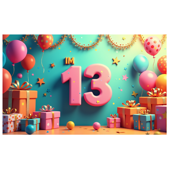 Birthday Party Backdrop Celebration Photo Props Colorful Kids Party Decoration Supplies 13th Birthday Banner Photography Background Event Festive Decor